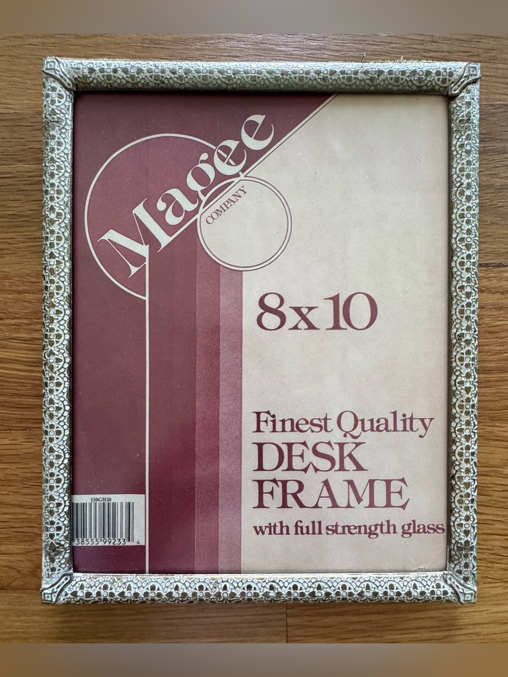 Vintage Magee Co 8x10 Desk Picture Frame Silver Tone Floral Hollywood Regency